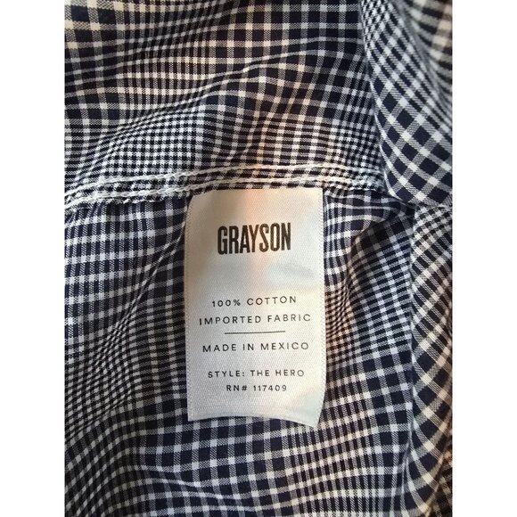 Grayson Anthropologie Gray The Hero Button Up Shirt in Plaid L - Picture 4 of 5